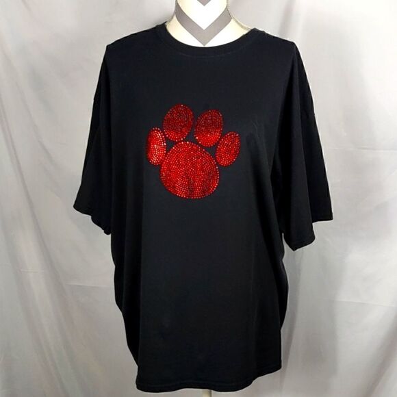 Paw Print Rhinestone Studded Tee - Picture 1 of 7